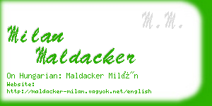 milan maldacker business card